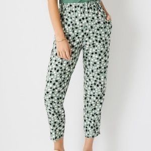 Ann Taylor Easy Ankle Pant Green Polka Dot NWT
